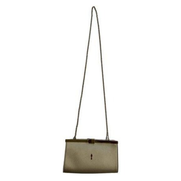 Christian Louboutin Paloma Clutch Palmette Frame Shoulder Bag Cream - Picture 1 of 6